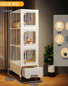 Multi-Level Wire Squirrel Cage, Extra Tall Sugar Glider Habitat, Oversized Chinchilla Villa Cage, Easy-Clean Pet Play House