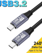 FDBRO Cavo USB 3.1 di tipo C a ricarica rapida Cavo USB di ricarica super veloce da 240 W 20 GB per iPhone 15 Pro Xiaomi MacBook iPad Google Switch
