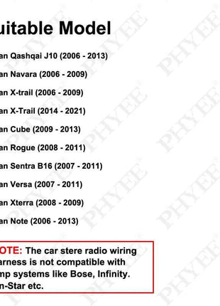 Cablaggio Radio a 20 Pin, cavo Antenna connettore a 3Pin, cavi fai da te per Car Multimedia, per Nissan Qashqai Versa Sentra X-trail