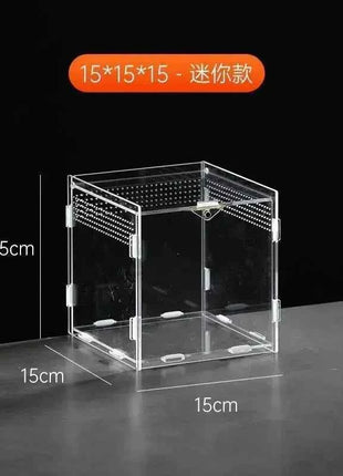 Transparent Acrylic Reptile Terrarium Habitat Box Nano Arboreal Tarantula Enclosure Spider Scorpion Bearded Dragon Habitat