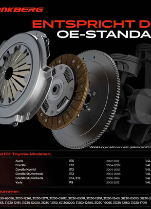 Kit Frizione Frankberg 1x per Toyota Auris E15, Corolla E12, Corolla Kombi, Corolla Saloon E14 E15, Yaris P9 1.4L 31250-69035