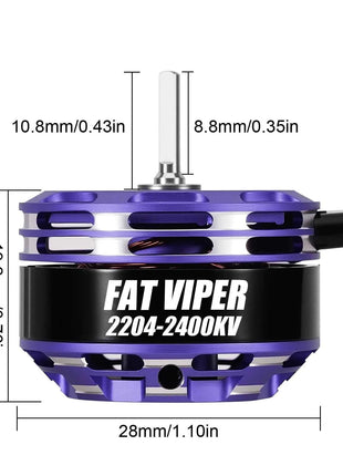 INJORA Brushless Fat Viper 2204 Outrunner Motor & Transmission for 1/18 RC Crawler TRX4M