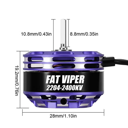 INJORA Brushless Fat Viper 2204 Outrunner Motor & Transmission for 1/18 RC Crawler TRX4M