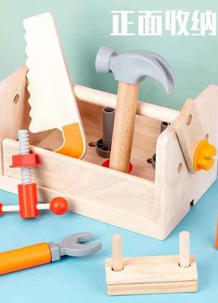 Kids Wooden Tool Bench Set with Repair Tools - Montessori Workbench, Construction & Educational Toy, Christmas Birthday Gifts