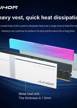 JUHOR Memoria Ram RGB DDR5 16GB DDR5 32GB(16GBX2) 6000MHz 7200MHz 8000MHz UDIMM Desktop UDIMMRAM PC Computer Memory Hynix Chip