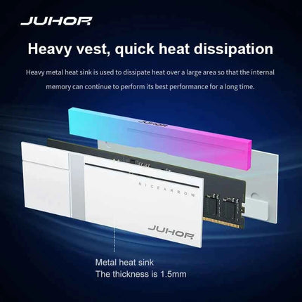 JUHOR Memoria Ram RGB DDR5 16GB DDR5 32GB(16GBX2) 6000MHz 7200MHz 8000MHz UDIMM Desktop UDIMMRAM PC Computer Memory Hynix Chip