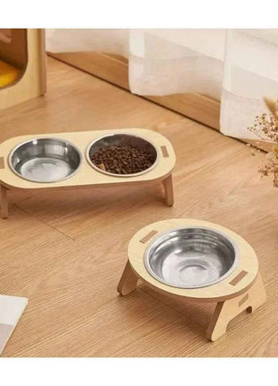 Pet Feeder Double Cat Food Bowl with Anti-Knockover Design Dog Water Feeding Container Cat Food Bowl Stander pet products