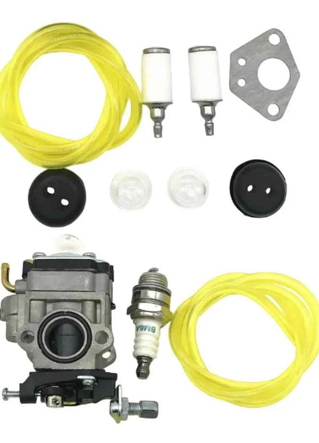 Kit Carburatore con Filtro Carburante, Tubo Olio e Accenditore per Decespugliatori, Tosaerba e Tagliaerba da 33cc, 43cc, 47cc, 49cc, 52cc