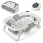 Baby Bathtub, Space Saving & Foldable Baby Bathtub with Thermometer, Non-Slip Bath Pillow And Drain Hole for Newborn And Toddler