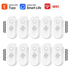 Tuya WiFi Vibration Sensor White Black Door Window Glass Broken Detector Home Security Anti-theft Smart Life APP Real-Time Alert