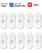 Tuya WiFi Vibration Sensor White Black Door Window Glass Broken Detector Home Security Anti-theft Smart Life APP Real-Time Alert
