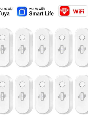 Tuya WiFi Vibration Sensor White Black Door Window Glass Broken Detector Home Security Anti-theft Smart Life APP Real-Time Alert