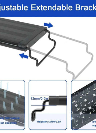75-90CM Fish Tank Dimmable Iighting LED light Aquarium Plant Growth Iight With Timer And Power-off Memory Function 100-240V IP65