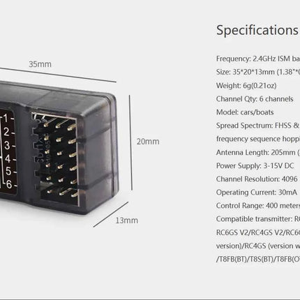Radiolink R4FGM R4F R6FG R6F R6DSM R6DS R7FG R8F R8EF R8FM R8SM  R12DSM R12DS R9DS RC Mini Receiver for RC Cars Boats Drone