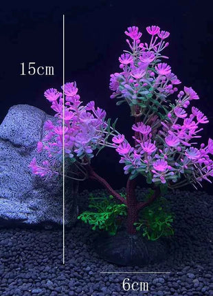 Artificial Aquarium Decor Plants Water Weeds Ornament Aquatic Fish Tank Simulation Grass Flower Decoration Accessories