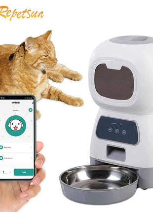 3.5L Automatic Pet Feeder For Cats WiFi Smart Swirl Slow Dog Feeder With Voice Recorder Large Capacity Timing Cat Food Dispenser