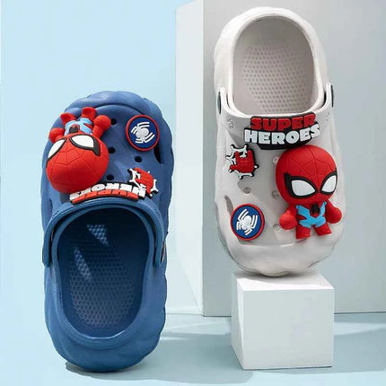 Ciabatte Marvel per bambini Cartoon EVA Fashion Summer Flat Shoes per ragazzi Ciabatte da casa con fondo spesso antiscivolo Nero Khaki Taglia 24-35