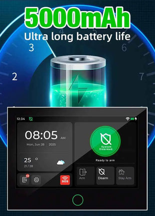 Sistema di Allarme Domestico KERUI 4G/WiFi GSM con Pannello Touch Screen IPS da 7 Pollici Compatibile con Tuya Sistema di Allarme Wireless Antifurto