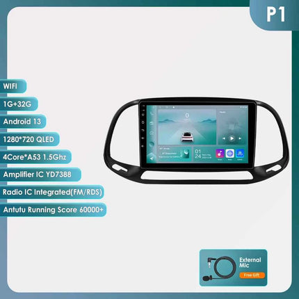 Hizpo AI Voice Autoradio Radio For Fiat Doblo 2015 - 2019 4G Car Multimedia GPS 2din Wireless CarPlay Android Auto Navigation BT