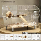 Luxury Acrylic Hamster Cage, Extra Large Transparent Habitat, Chew-Proof rodent Villa for Syrian Hamster Gerbil Mouse
