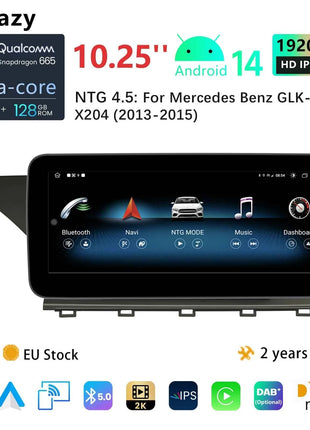 10.25''Android 14 AutoRadio for Mercedes Benz GLK Class X204 2008-2015 Car Multimedia Screen System Player GPS Navi Carplay Auto