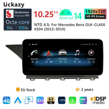 10.25''Android 14 AutoRadio for Mercedes Benz GLK Class X204 2008-2015 Car Multimedia Screen System Player GPS Navi Carplay Auto