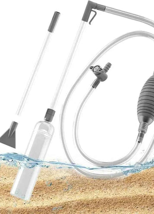 Aquarium Siphon Vacuum Cleaner Tool Set for Large Fish Tank Gravel/Sand Cleaning Water Change with Extension Tube, Fast and Easy
