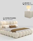 Beauty Cream Cloud Bed Large Size White Rectangle Minimalist Safe Bed Upholstery European Cama Matrimonial Home Furniture