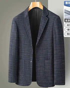 Blazer Uomo Slim Fit a Quadri - Stile British Cerimonia 2025