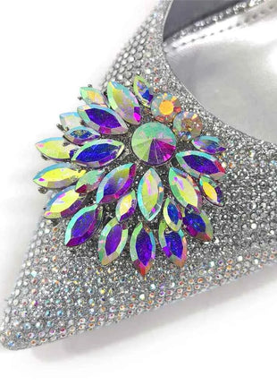 Nuovi arrivi Design speciale colore argento scarpe da donna africane e Set di borse décolleté a punta per la festa di nozze