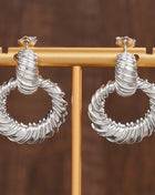 Huitan Hoop Earrings for Women, Circular Braided Design, Fashion Luxury Party Accessories, Delicate Metal Jewelry for Weddings