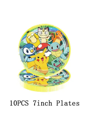 Forniture per decorazioni per feste di compleanno a tema Pokemon Cartoon Pokemon Go Stoviglie Tazze Piatti Palloncino Pikachu per bomboniere per baby shower