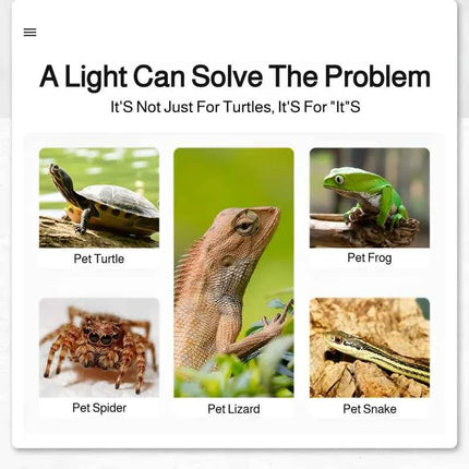 Uva+Uvb 3.0turtle Basking Back Lamp Full Spectrum Climbing Pet Tortoise Solar Heating Lamp Reptile Insul Lamp /US Standard Plug