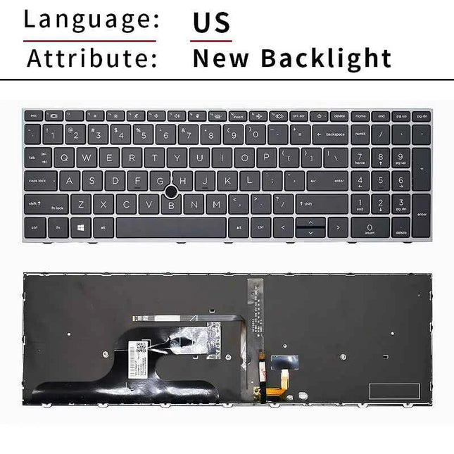 Replacement US/RU Russian Laptop Keyboard For HP ZBook fury 15.6 15 G7 G8 9Z.NHNBC.11N 9Z.NHNBC.00W LK132WW1A00 backlight