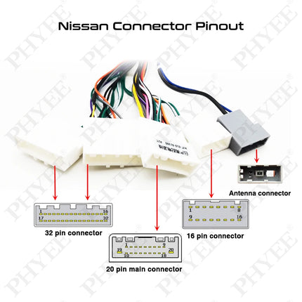 CAN Bus Decodificatore Cablaggio Adattatore Connettore A 16 Pin Cavo Antenna Radio per Nissan Qashqai J11 Tiida Sentra X-trail Teana