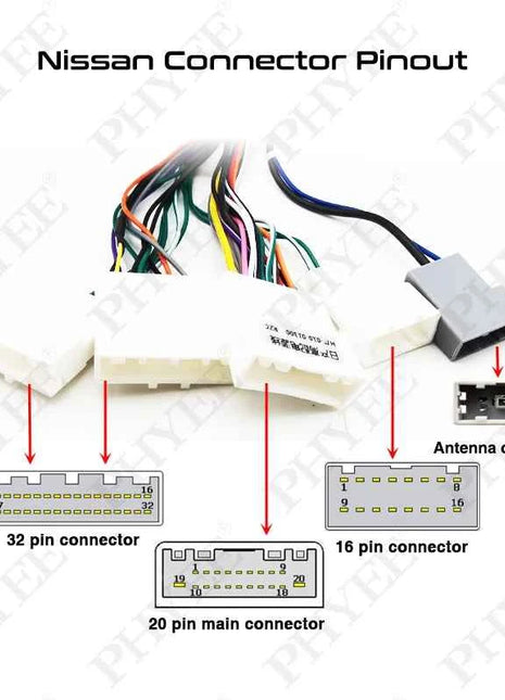 CAN Bus Decodificatore Cablaggio Adattatore Connettore A 16 Pin Cavo Antenna Radio per Nissan Qashqai J11 Tiida Sentra X-trail Teana