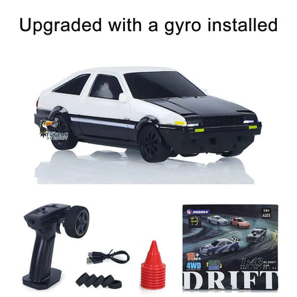 Gifts 1/43 RC Drift Car with Gyro Upgraded Ver 2.4G Remote Control Mini Drift Race Car 4WD Radio Control RC Toys Traffic Cones
