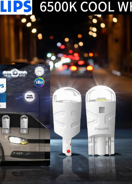 Philips Ultinon Pro3100 LED T10 W5W 6500K Cool White New Style Car Interior/parking Light Turn Signals Lamps 11961CU31B2, Pair
