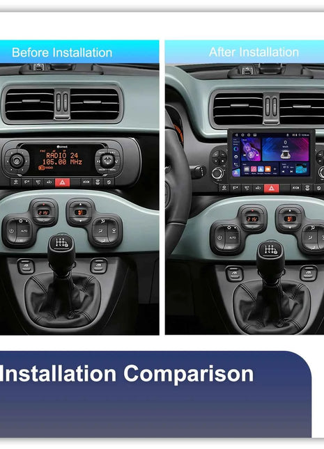 Podofo CarPlay Android Radio For Fiat Panda 2013-2020 Car Intelligent System 1din GPS Stereo Multimedia Player RDS FM Car Radio