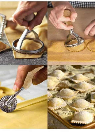 Home Ravioli Cutter Set Pasta Press Kitchen Attachment Kit Ravioli Maker Mold Tool Ravioli Stamp Set Pastry Wheel Set cake mold
