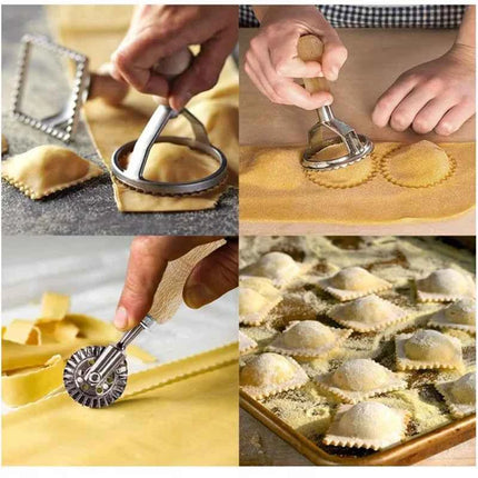 Home Ravioli Cutter Set Pasta Press Kitchen Attachment Kit Ravioli Maker Mold Tool Ravioli Stamp Set Pastry Wheel Set cake mold