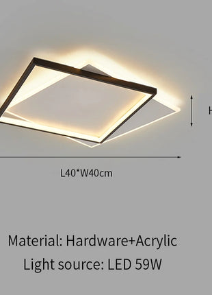 Lampada da soffitto a LED quadrata ultrasottile Luci da soggiorno creative Telecomando Camera da letto Studio Apparecchio Lustre Lampadari per decorazioni per la casa
