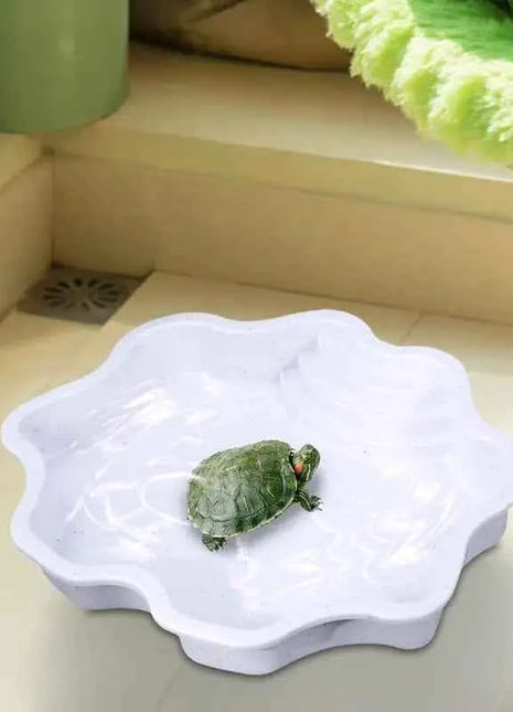 Turtle Pool Large Reptile Turtle Bathing Tub Feeding Bowl Lizards Habitat With Ramp Tortoise Feeder Bowl for Small Geckos Turtle