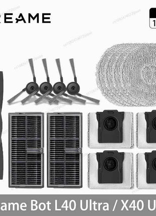 Dreame L40 Ultra / X40 Ultra Vacuum Cleaner Replacement Accessories Main Side Brush HEPA Filter Mop Cloths Dust Bag Spare Parts