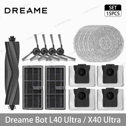 Dreame L40 Ultra / X40 Ultra Vacuum Cleaner Replacement Accessories Main Side Brush HEPA Filter Mop Cloths Dust Bag Spare Parts