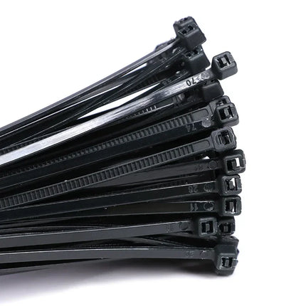 100/150/200mm fascette in Nylon nero fascette autobloccanti in plastica con cerniera in filo cinghie avvolgenti per cavi fai da te fissare l'organizzatore
