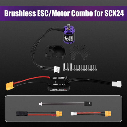 INJORA MBL32 G2 Waterproof Brushless ESC & 1721 Purple Viper Outrunner Motor for 1/24 Axial SCX24