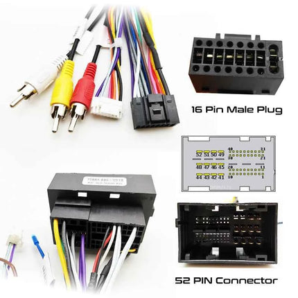 Adattatore per cablaggio autoradio CAN Bus Decoder connettore RCA cavo di cablaggio da 16Pin a 52 Pin per Jeep Renegade Cherokee Compass Wrangler