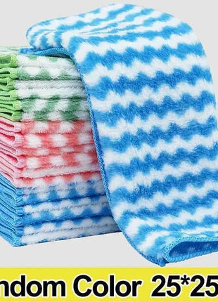 Microfiber Cleaning Cloth Velvet Thickened Dishcloths High Absorbent Scouring Kitchen Washing Dish Rags Household Wipe Towels