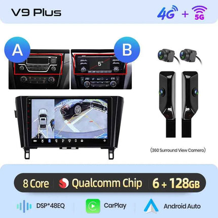 Junsun Qualcomm 8-Core 360° Panoramic Camera Wireless CarPlay Android Auto Car Radio for Nissan Qashqai J11 X-Trail 3 2013-2017